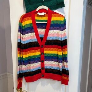 NWOT Coach Multicolor Striped Cardigan
